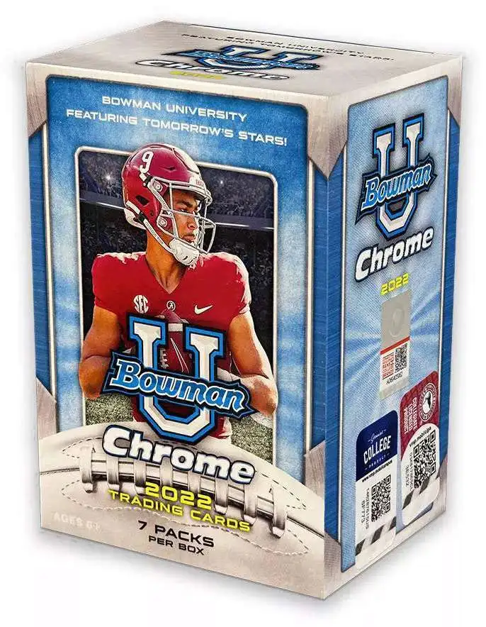 College Bowman 2022 Chrome University Football Trading Card BLASTER Box [7 Packs, Pink Refractors!]