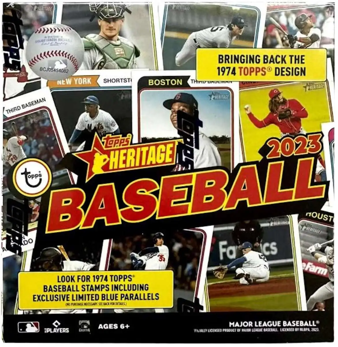 MLB Topps 2023 Heritage Baseball Trading Card MEGA Box [15 Packs, Blue Parallels!]