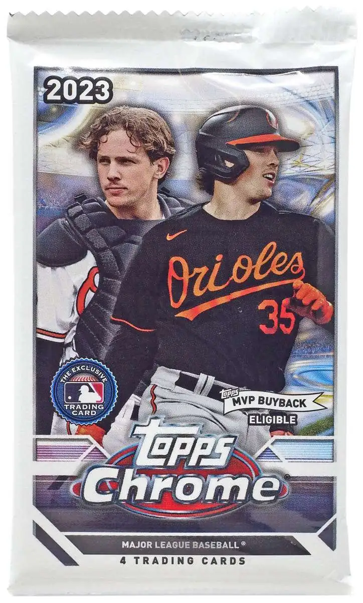 MLB Topps 2023 Chrome Baseball Trading Card BLASTER Pack 4 Cards - ToyWiz