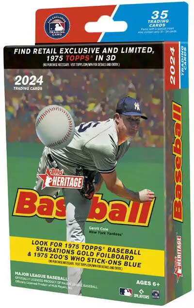 MLB Topps 2024 Heritage Baseball Trading Card HANGER Box [35 Cards]