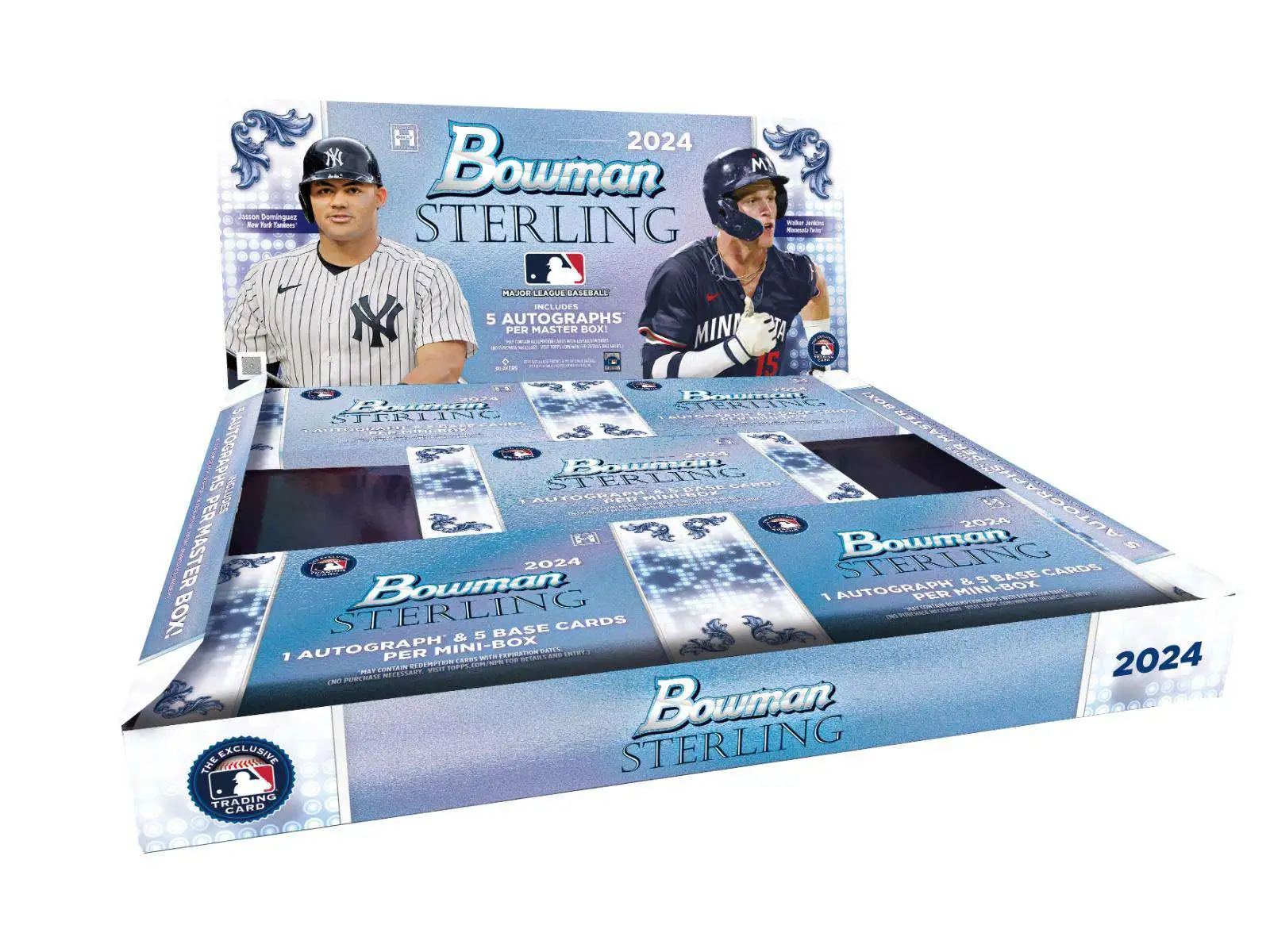 MLB Topps 2024 Bowman Sterling Baseball Trading Card MASTER Box [5 MINI Boxes]