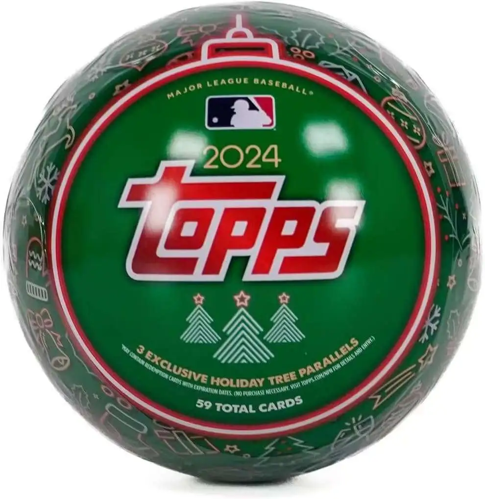 MLB Topps 2024 Holiday Baseball Trading Card TIN [59 Cards, 3 Holiday Tree Parallels]