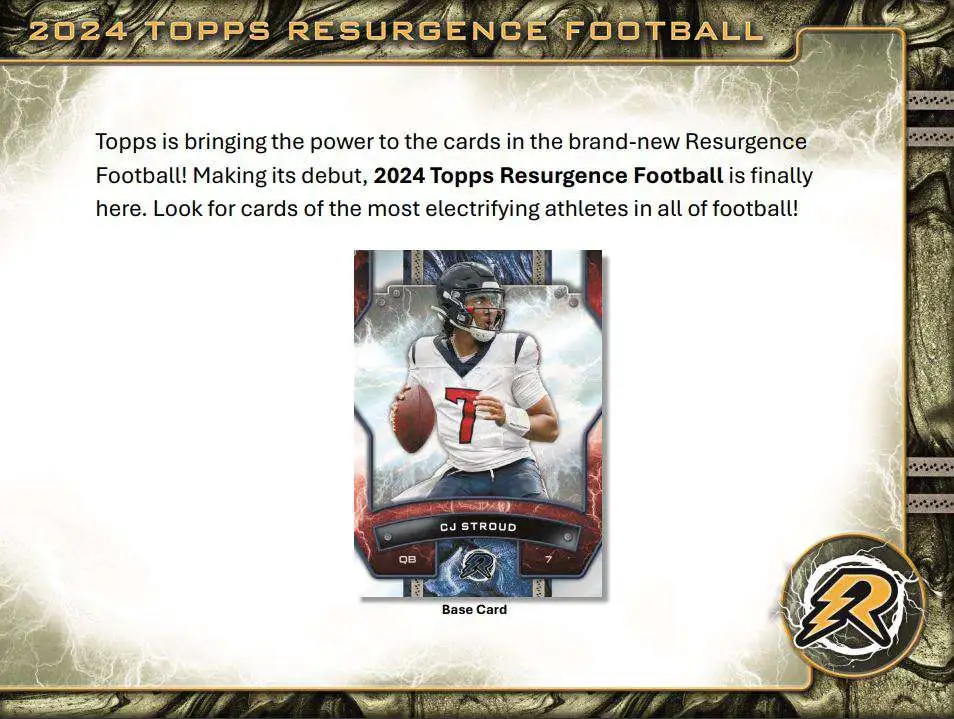 NFL Topps 2024 Resurgence Football Trading Card MEGA Pack [8 Cards]