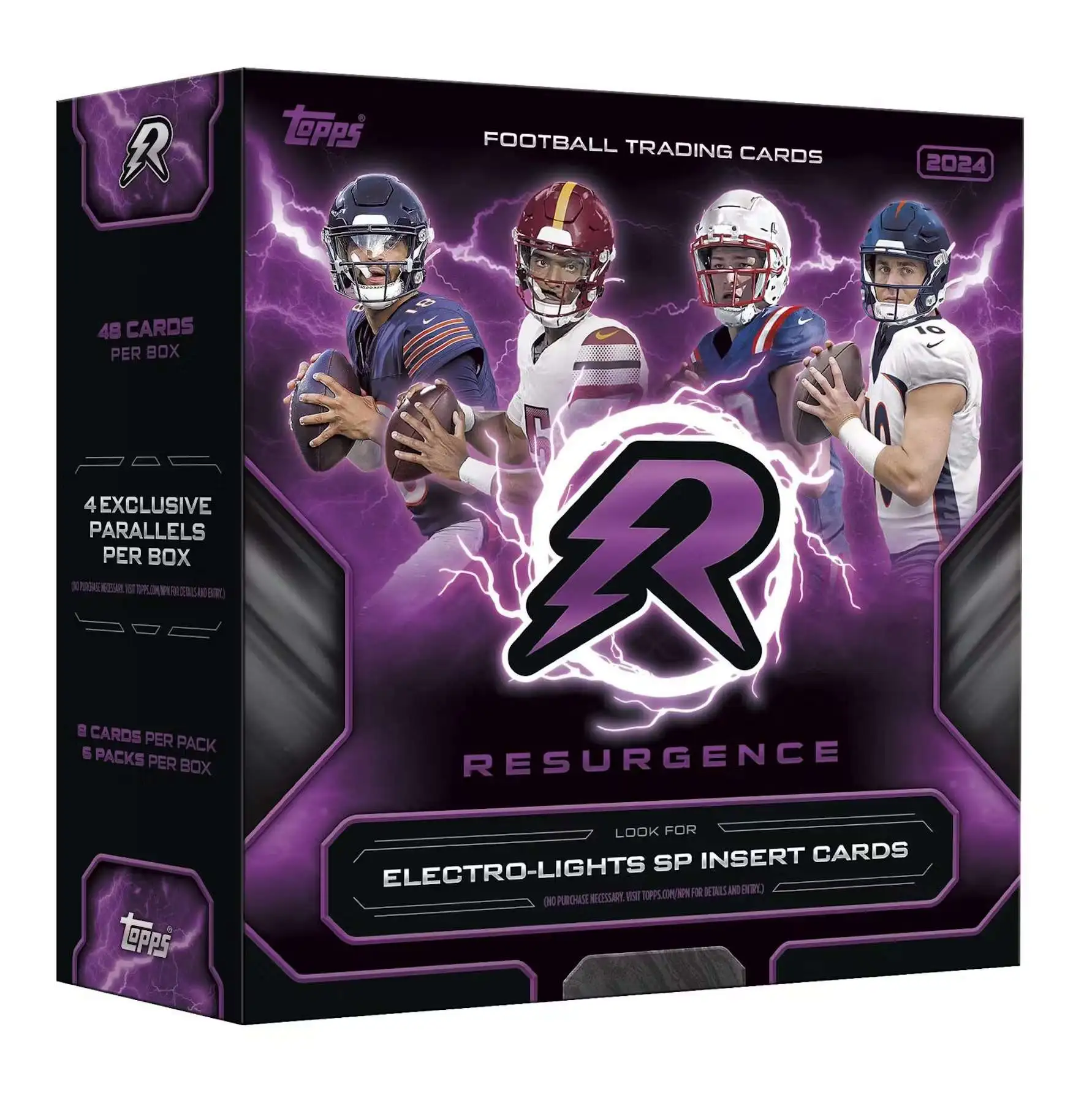 NFL Topps 2024 Resurgence Football Trading Card MEGA Box [6 Packs, 4 Exclusive Parallels]