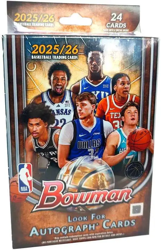 NBA Topps 2025-26 Bowman Basketball Trading Card HANGER Box [24 Cards]