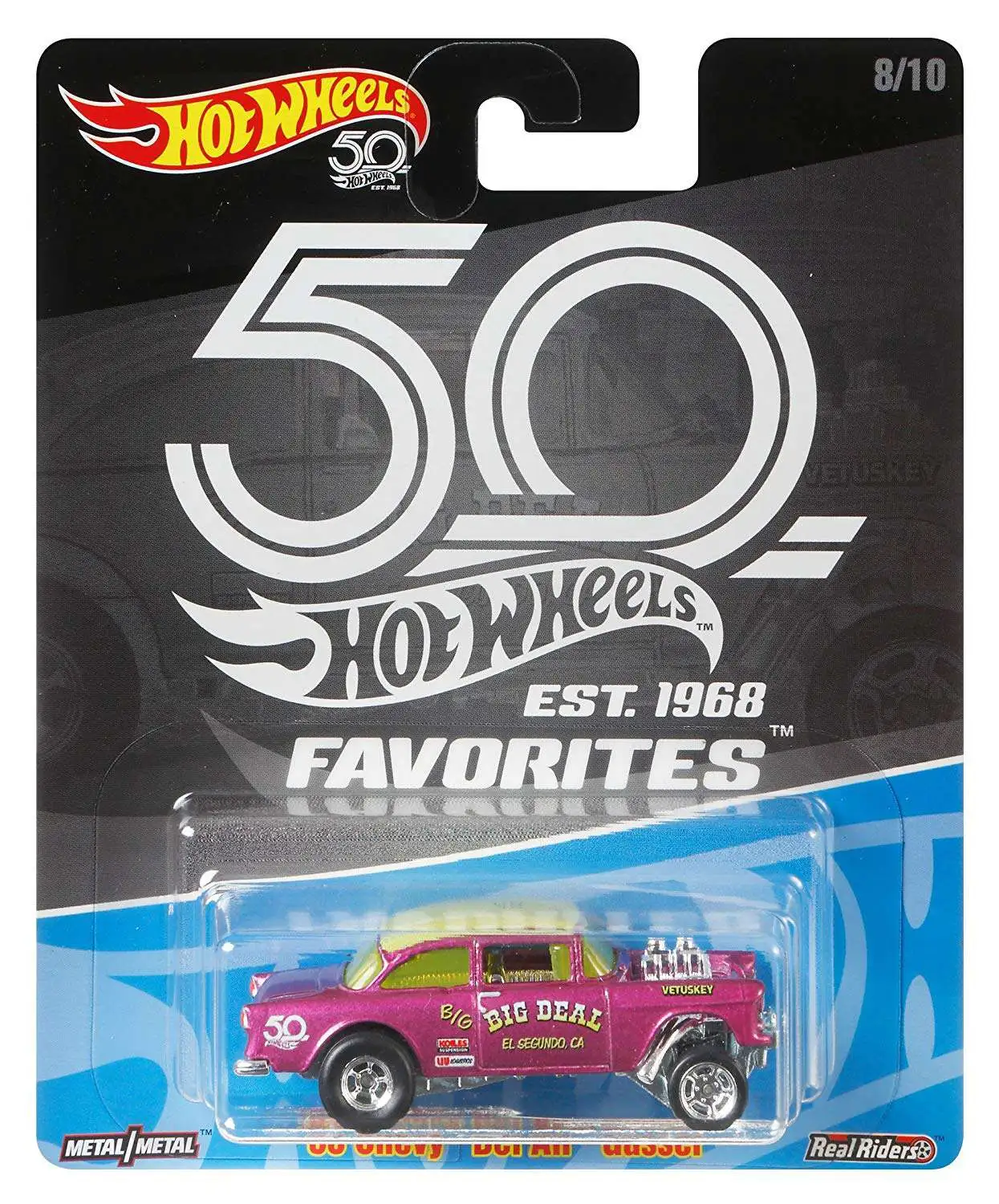 Hot Wheels 50th Anniversary Favorites '55 Chevy Bel Air Gasser Diecast Car #8/10