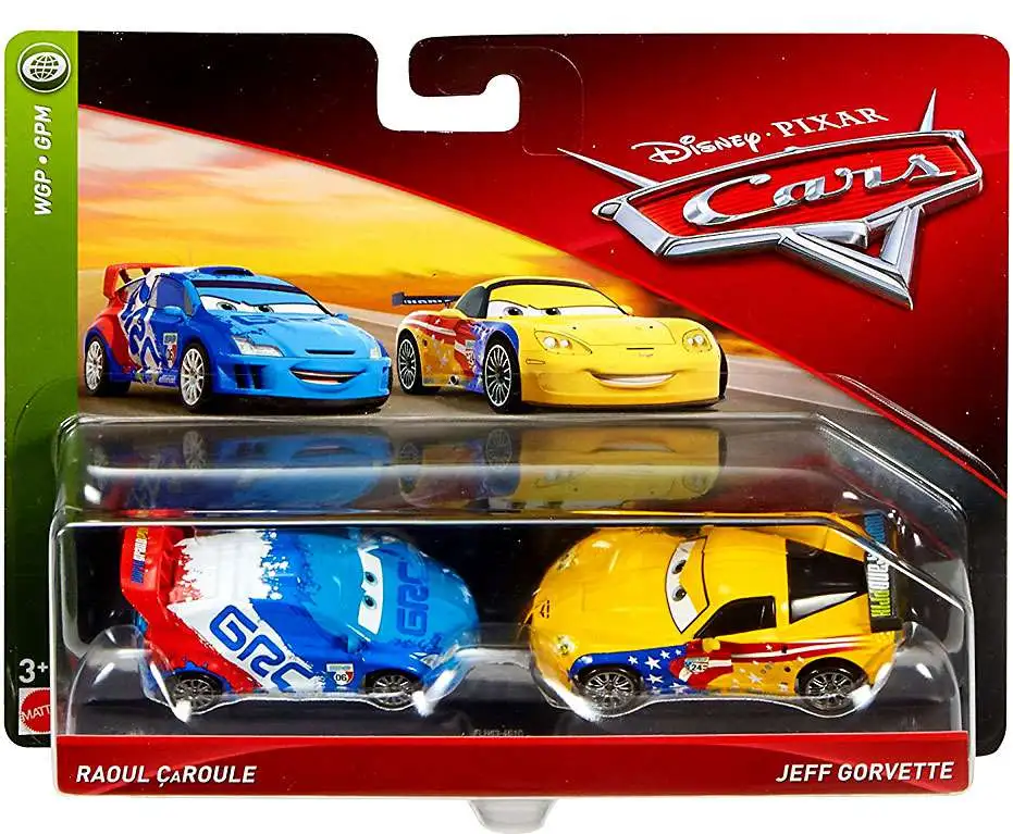 Mattel Disney Pixar Cars 3 Diecast Auto Raoul Caroule & Jeff Corvette Neuware 