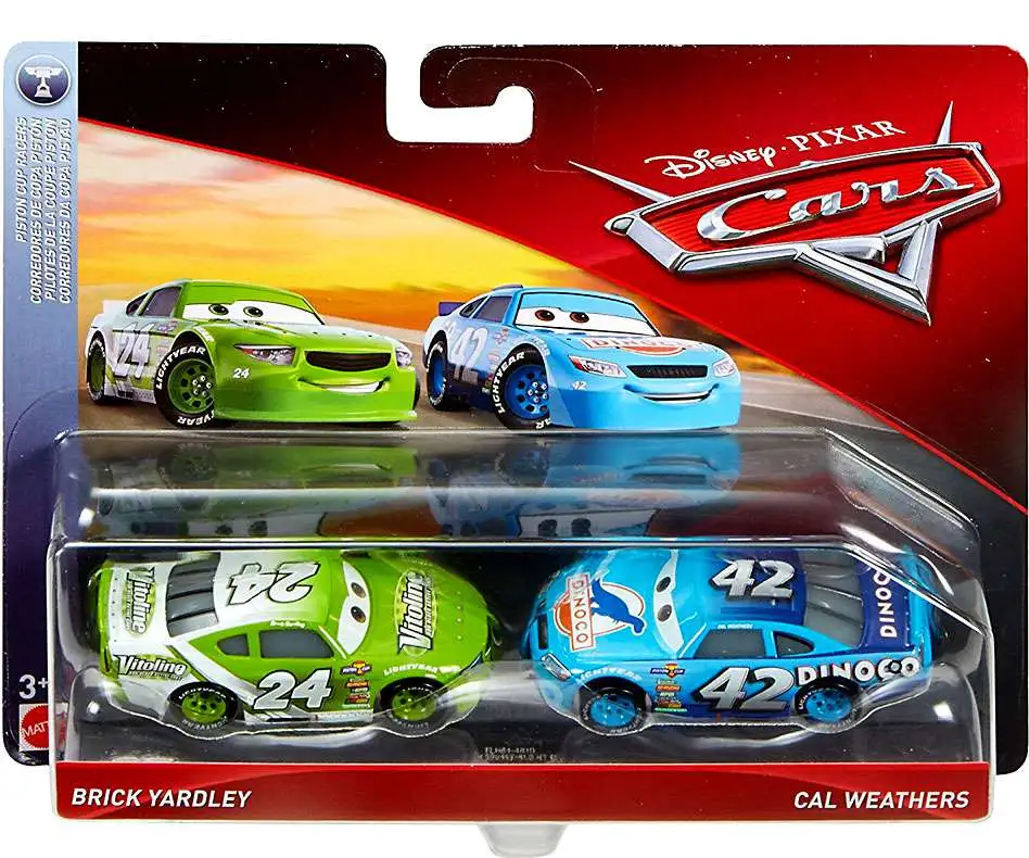 Disney / Pixar Cars Cars 3 Piston Cup Racers Brick Yardley & Cal Weathers Diecast 2-Pack [Vitoline & Dinoco]