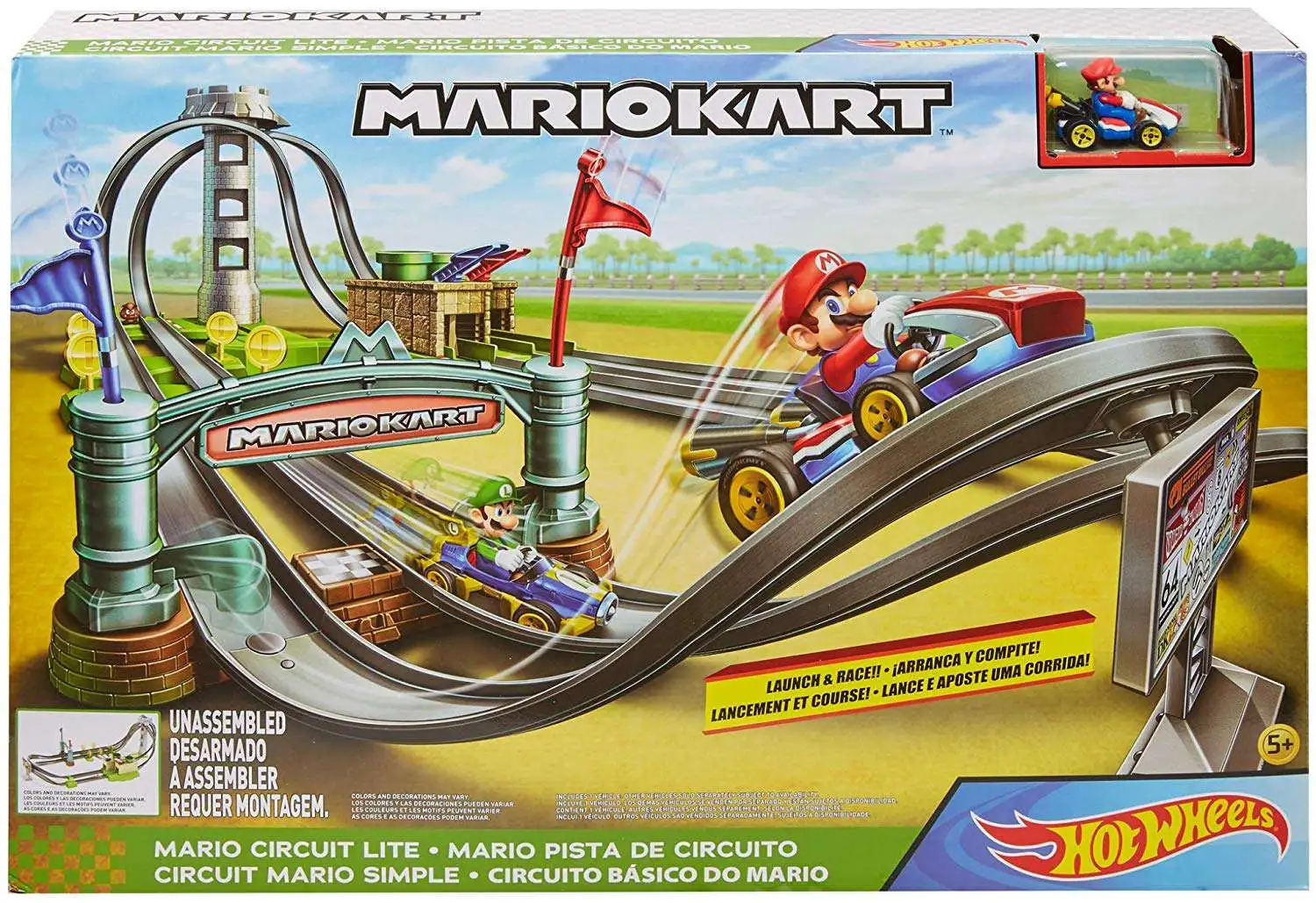 Hot Wheels Mario Kart Mario Circuit Lite 164 Track Set Mattel Toys - ToyWiz