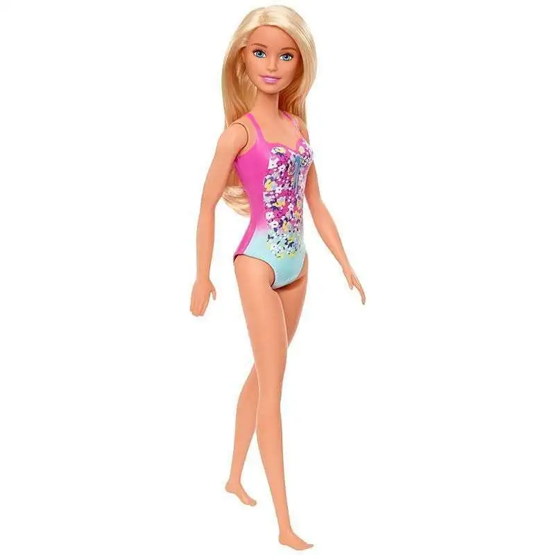Barbie Pink Green Floral Swimsuit Doll Mattel ToyWiz