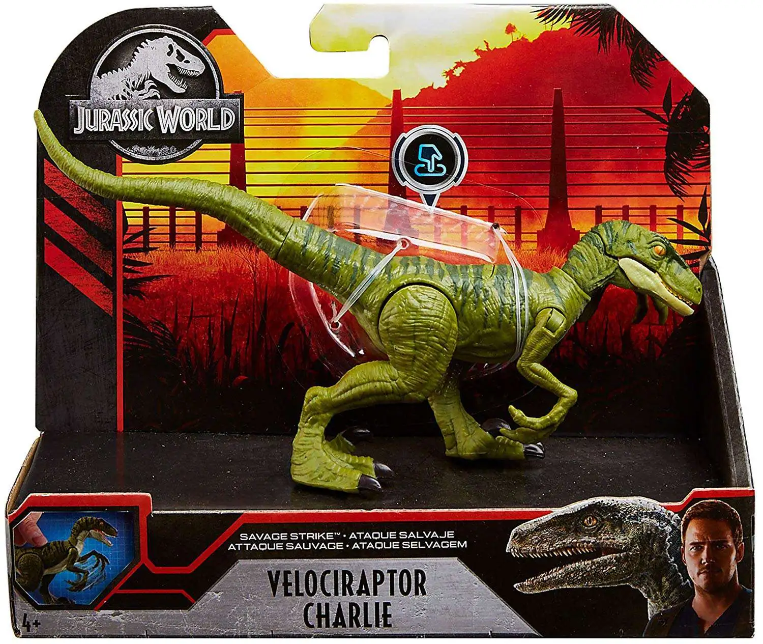Jurassic World Dino Rivals Velociraptor Charlie Mattel New 