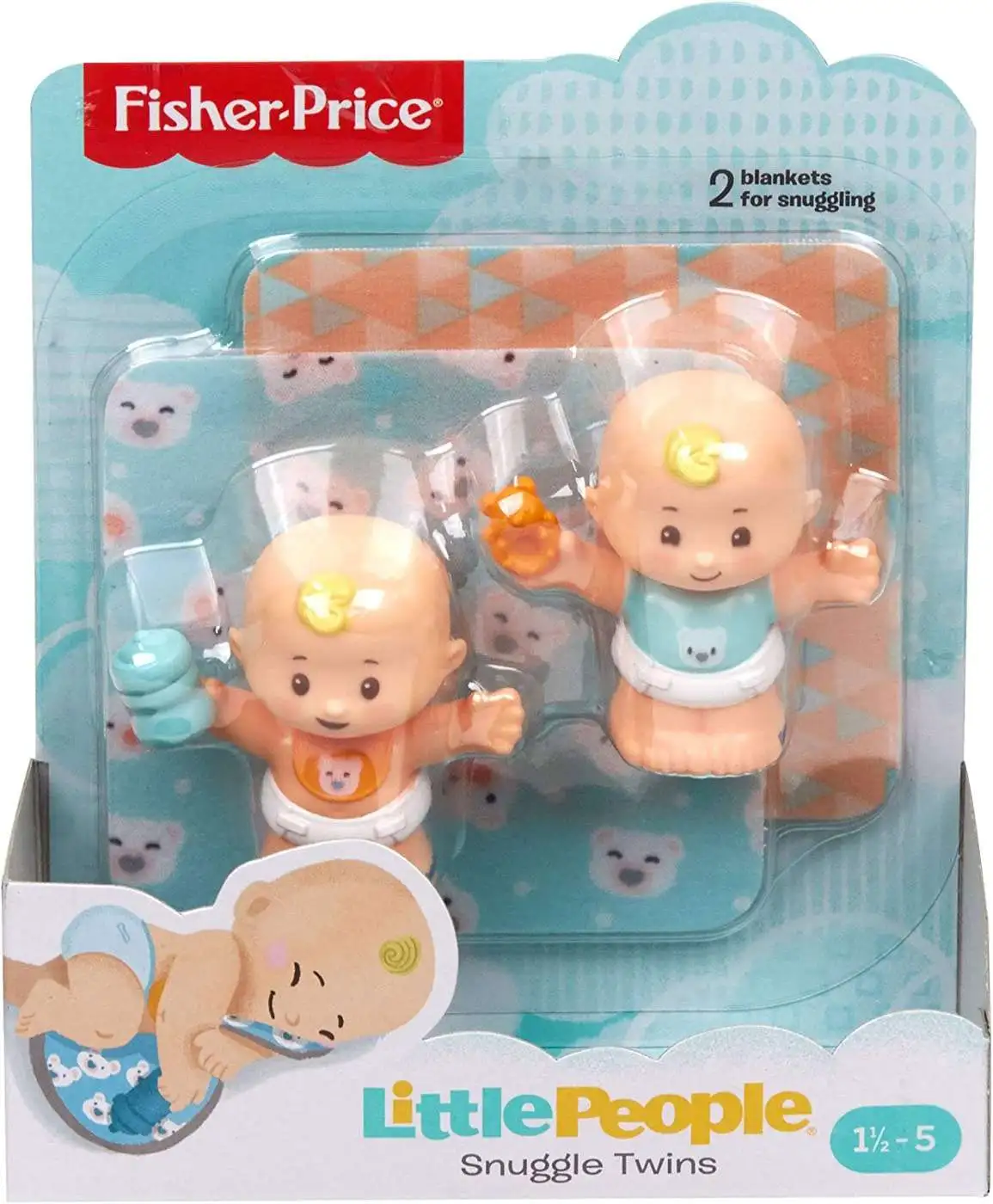 Fisher Price Little People Snuggle Twins Figure 2-Pack [Blonde, Boys]