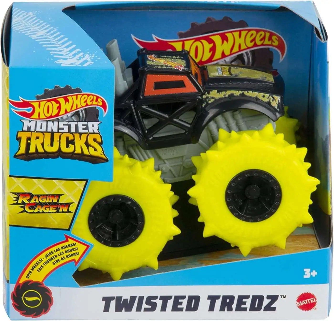 Hot Wheels Monster Trucks Twisted Tredz Ragin Cage'N Vehicle