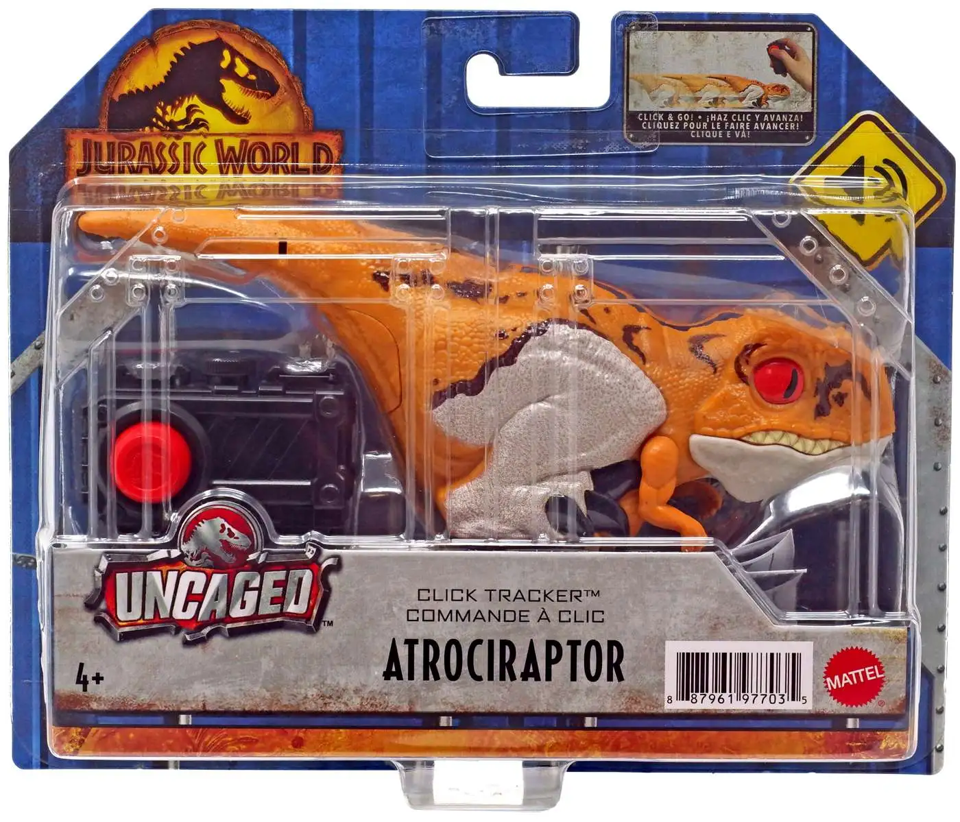 Jurassic World Dominion Uncaged Atrociraptor Action Figure [Click Tracker, Orange]
