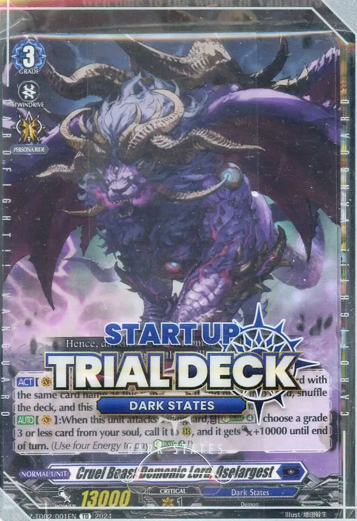 Cardfight Vanguard Trading Card Game Start Up Dark States Trial Deck VGE-DZ-TD02