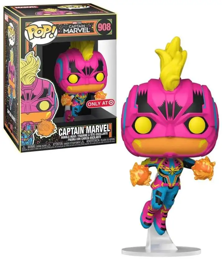 Funko POP! Marvel Captain Marvel Exclusive Vinyl Bobble Head #908 [Blacklight, Damaged Package]