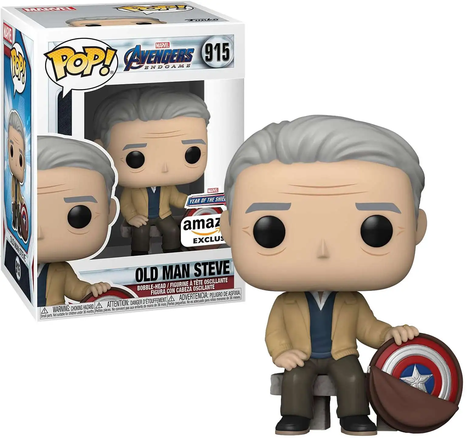 Funko Avengers Endgame POP! Marvel Old Man Steve Exclusive Vinyl Bobble Head #915