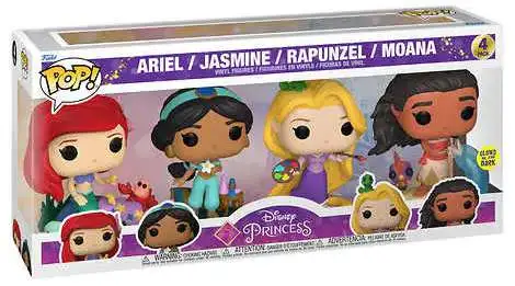 Funko Princess POP! Disney Ariel, Jasmine, Rapunzel & Moana Exclusive Vinyl Figure 4-Pack [Glow-in-the-Dark, Damaged Package]