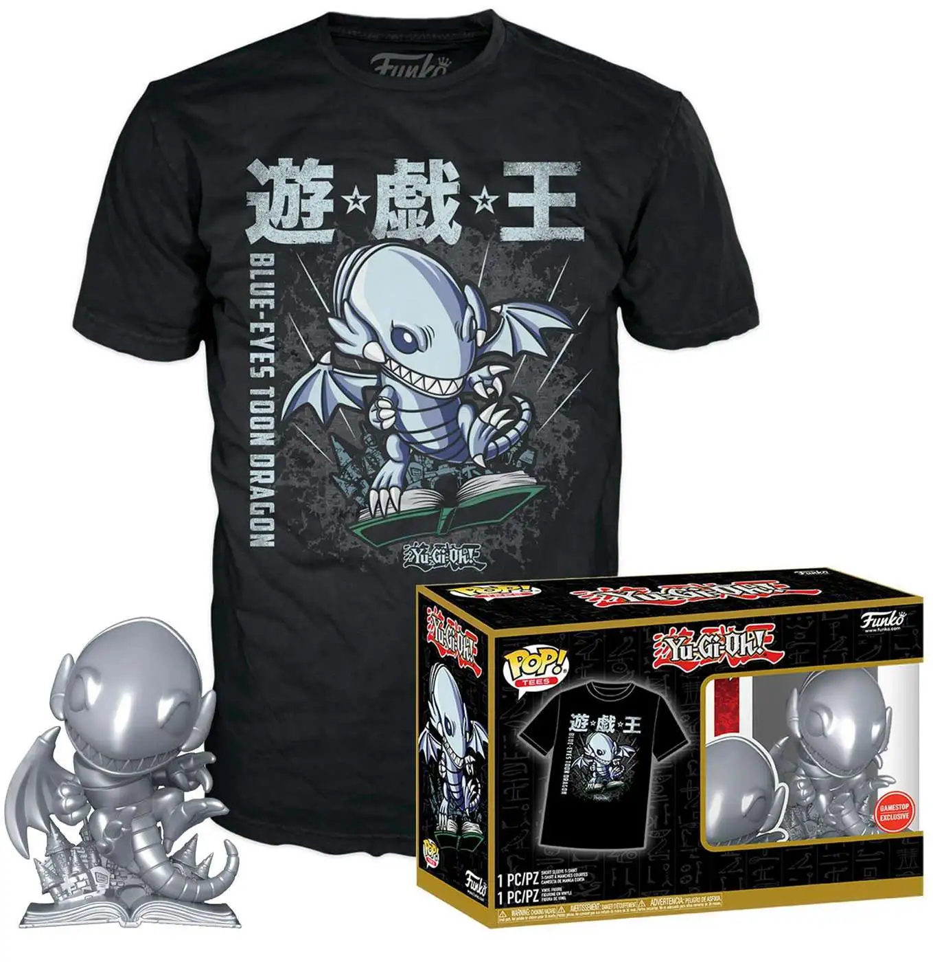 Funko YuGiOh POP! Animation Blue Eyes Toon Dragon Exclusive Vinyl Figure & T-Shirt [Large]