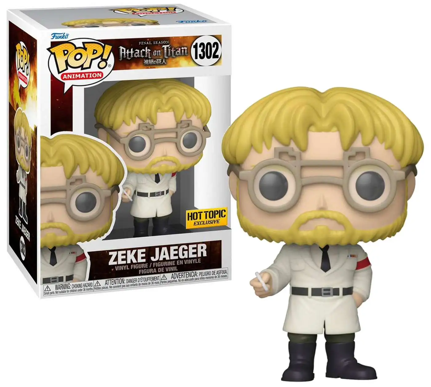 Funko Attack On Titan Pop! Animation Zeke Yeager Vinyl Figure Hot Topic  Exclusive