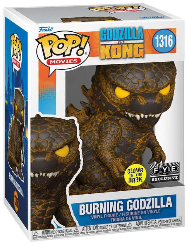 Funko Godzilla vs Kong POP Movies Burning Godzilla Exclusive Vinyl 
