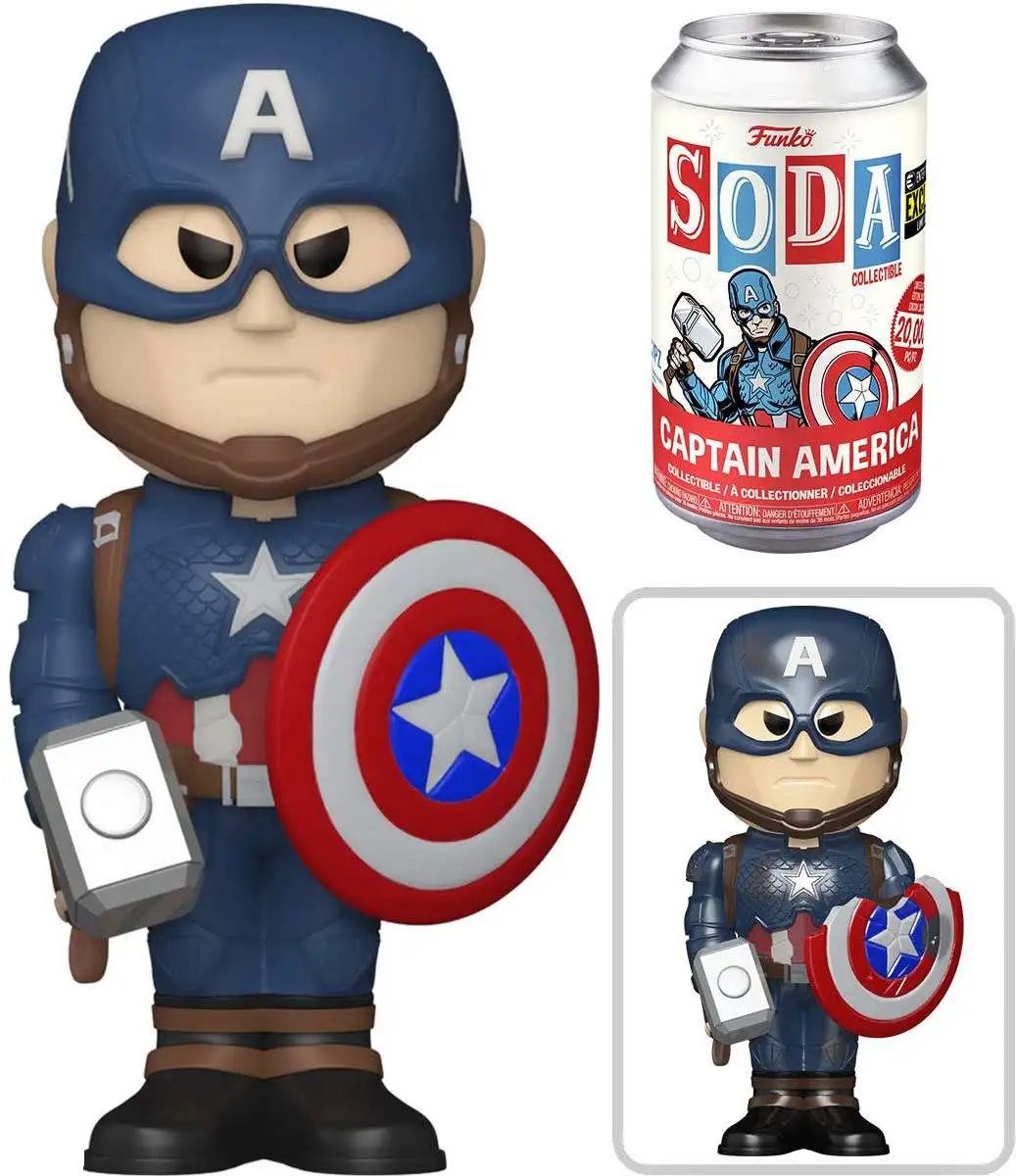 Funko Marvel Vinyl Soda Captain America Exclusive Figure [1 RANDOM Figure, Look For The Chase!]