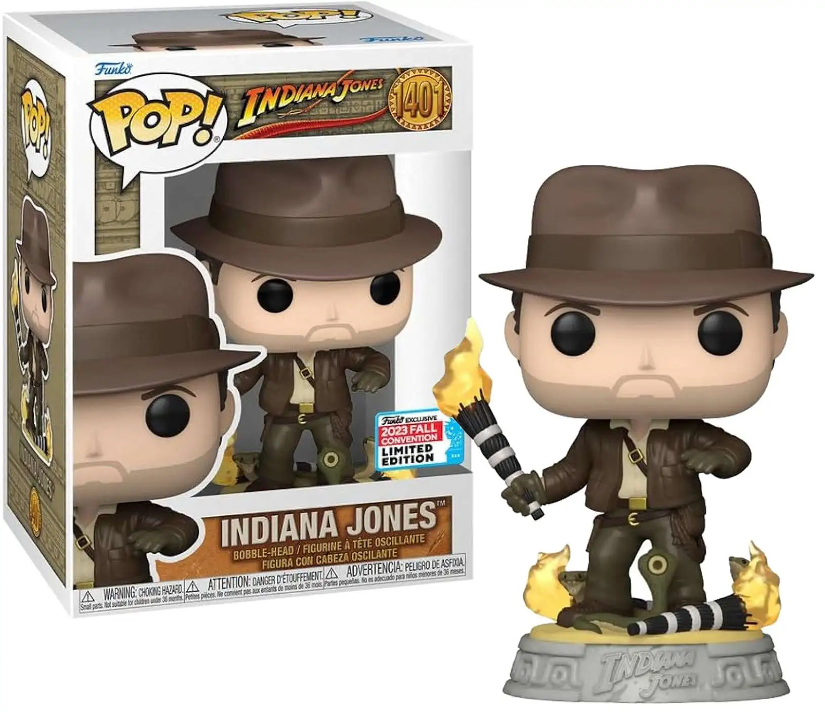 Funko Pop! Bobble-Head Indiana Jones and the Raiders of the Lost Ark Indiana  Jones #1355