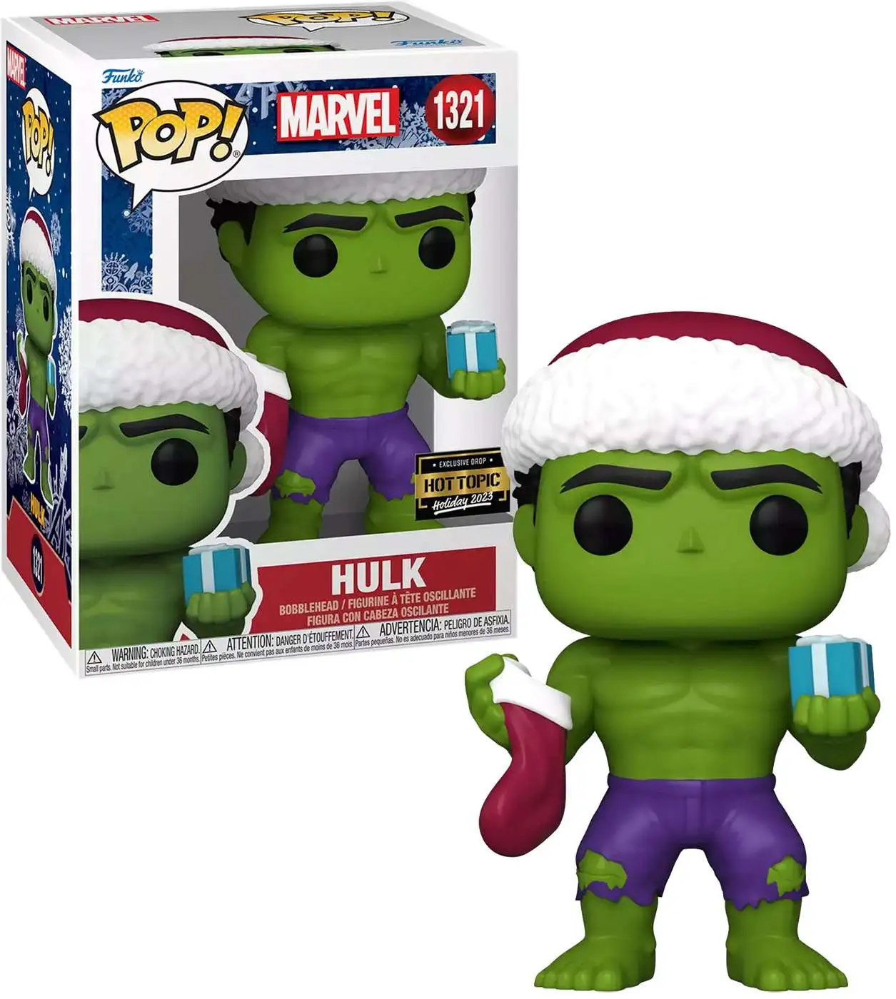 Funko Marvel POP Marvel Hulk Exclusive Vinyl Bobble Head Holiday - ToyWiz