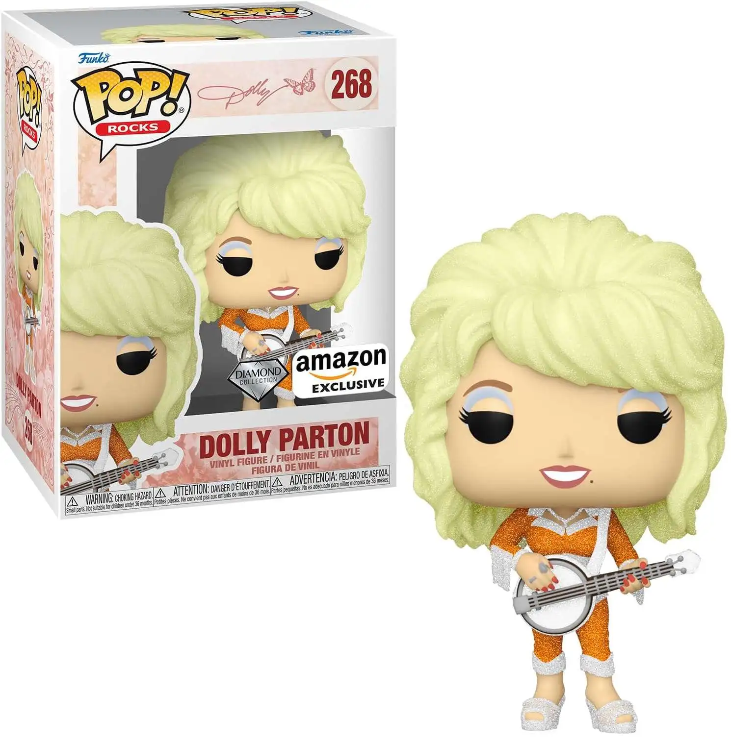 Funko POP! Rocks Dolly Parton Exclusive Vinyl Figure #268 [Diamond Collection]