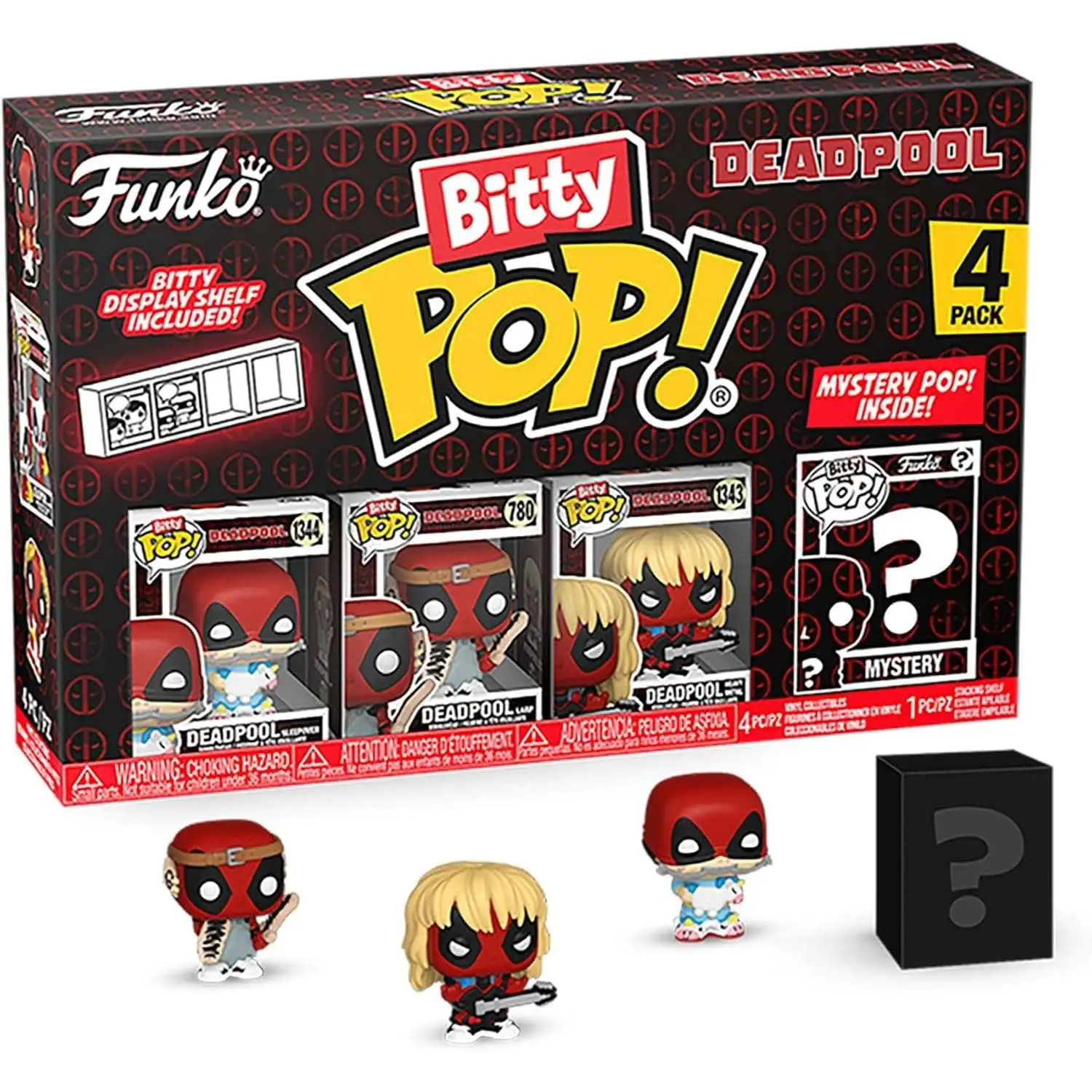 Funko Marvel Bitty POP! Deadpool Vinyl Mini Figure 4-Pack [Sleepover, LARP, Heavy Metal ]