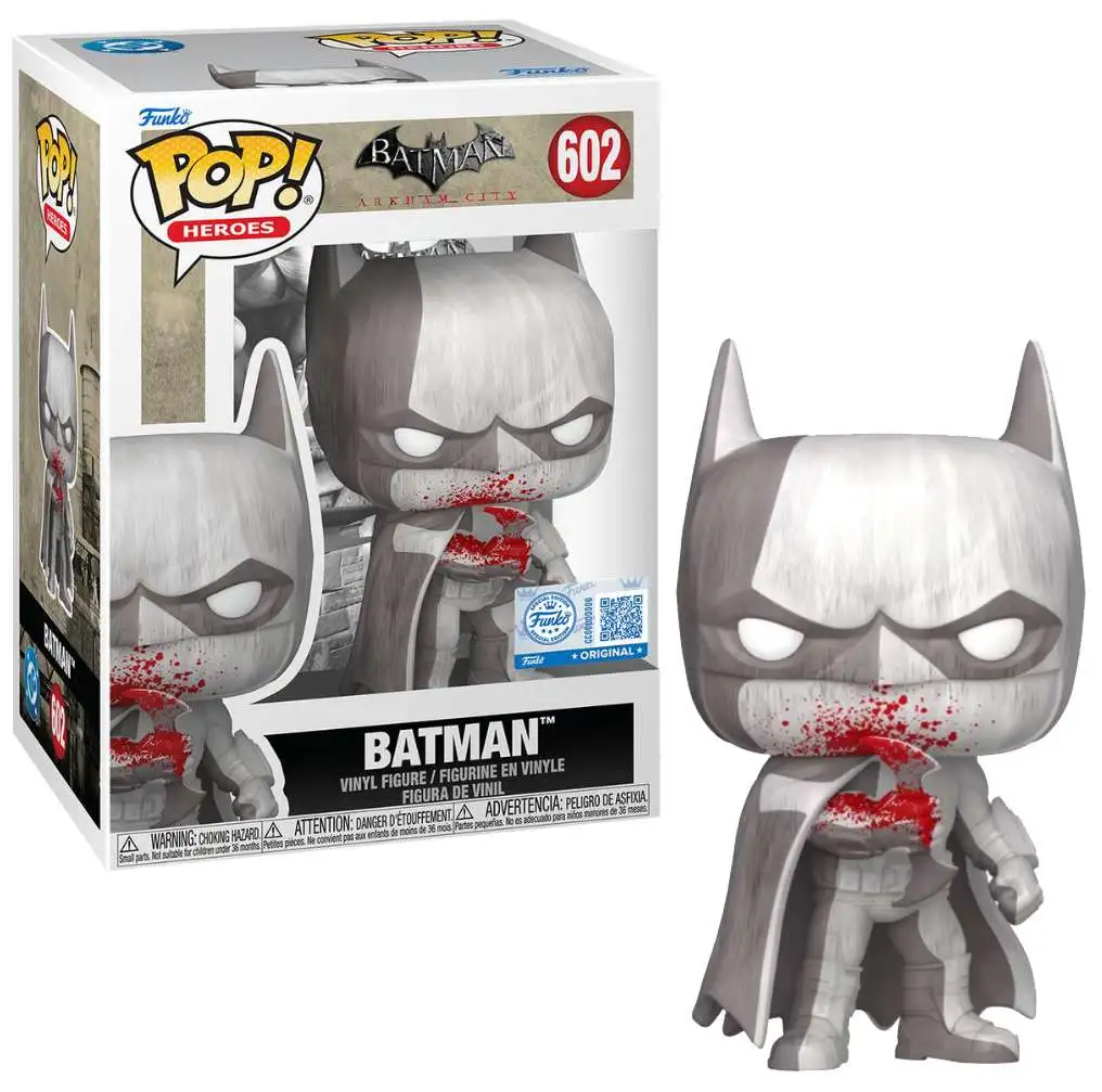 Funko Arkham City POP! Heroes Batman Vinyl Figure #602 [Greyscale / Bloody]