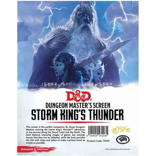 Dungeons & Dragons Storm King's Thunder Dungeon Master's Screen Roleplaying Accessory