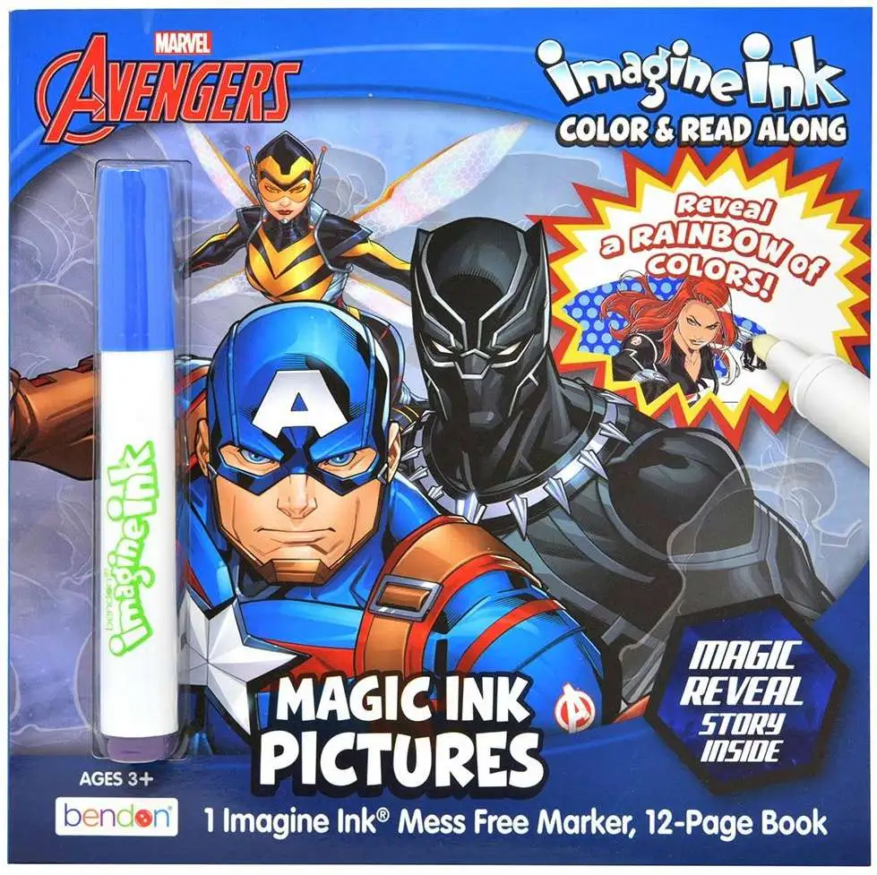 Marvel Avengers Imagine Ink Color & Read Along Magic Ink Pictures Activity Book