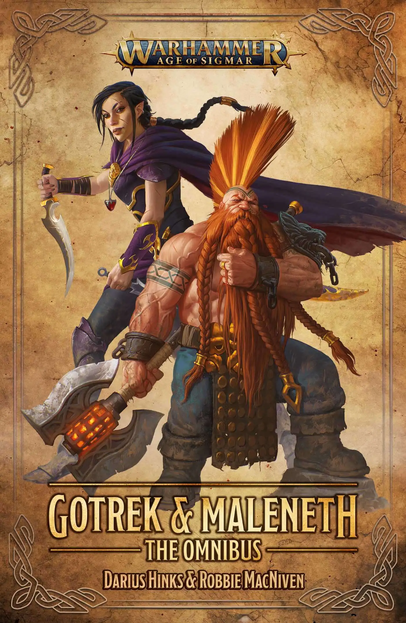 Warhammer Age of Sigmar Black Library Gotrek & Maleneth: The Omnibus Paperback Book [Darius Hinks and Robbie MacNiven]