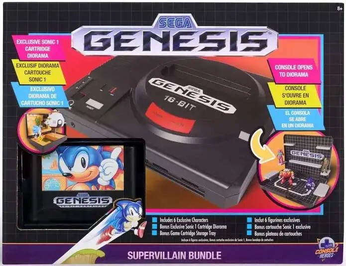 Sonic The Hedgehog Sega Genesis Console Heroes Supervillain Bundle Diorama Set