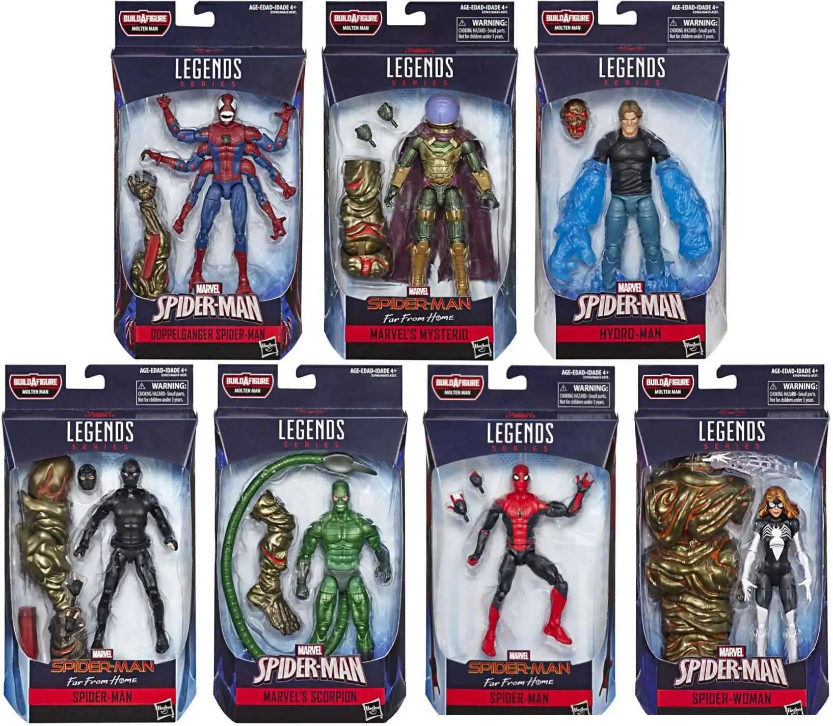 2019 Marvel Legends Spider-Man Action Figure Hasbro New Molten Man BAF 