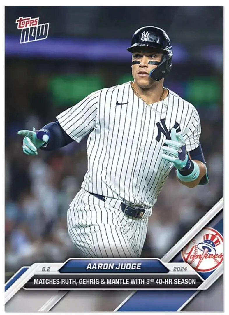 MLB 2024 NOW Baseball Aaron Judge #504 [Matches Ruth, Gehrig & Mantle with 3rd 40-HR Season]