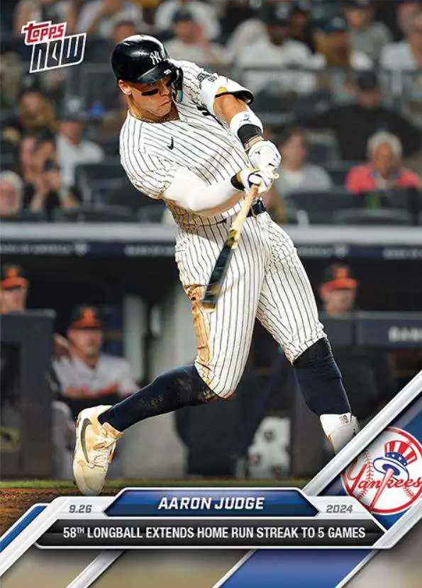 MLB 2024 NOW Baseball Aaron Judge #764 [58th Longball Extends Home Run Streak to 5 Games]