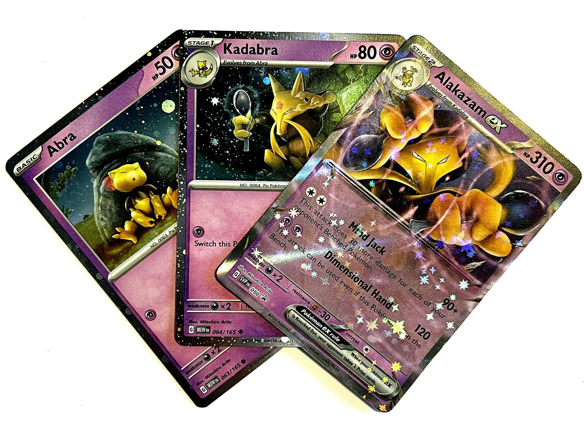 Pokemon Scarlet Violet 151 Abra, Kadabra Alakazam Set of 3