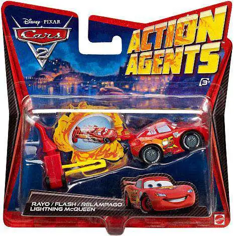 Disney Pixar Cars Cars 2 Action Agents Lightning McQueen Plastic