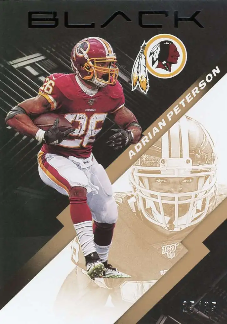 NFL 2020 Panini Black Football Adrian Peterson 2525 Trading Card 95 - ToyWiz