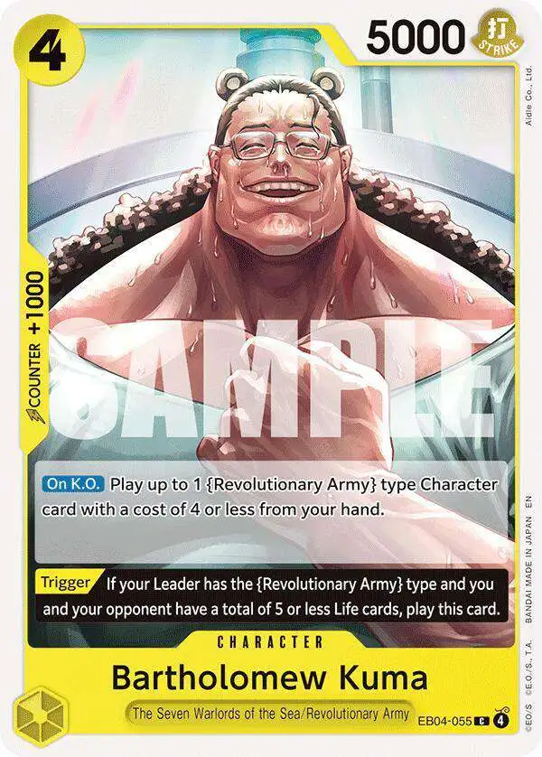 One Piece Trading Card Game Adventure on Kami's Island Common Bartholomew Kuma EB04-055