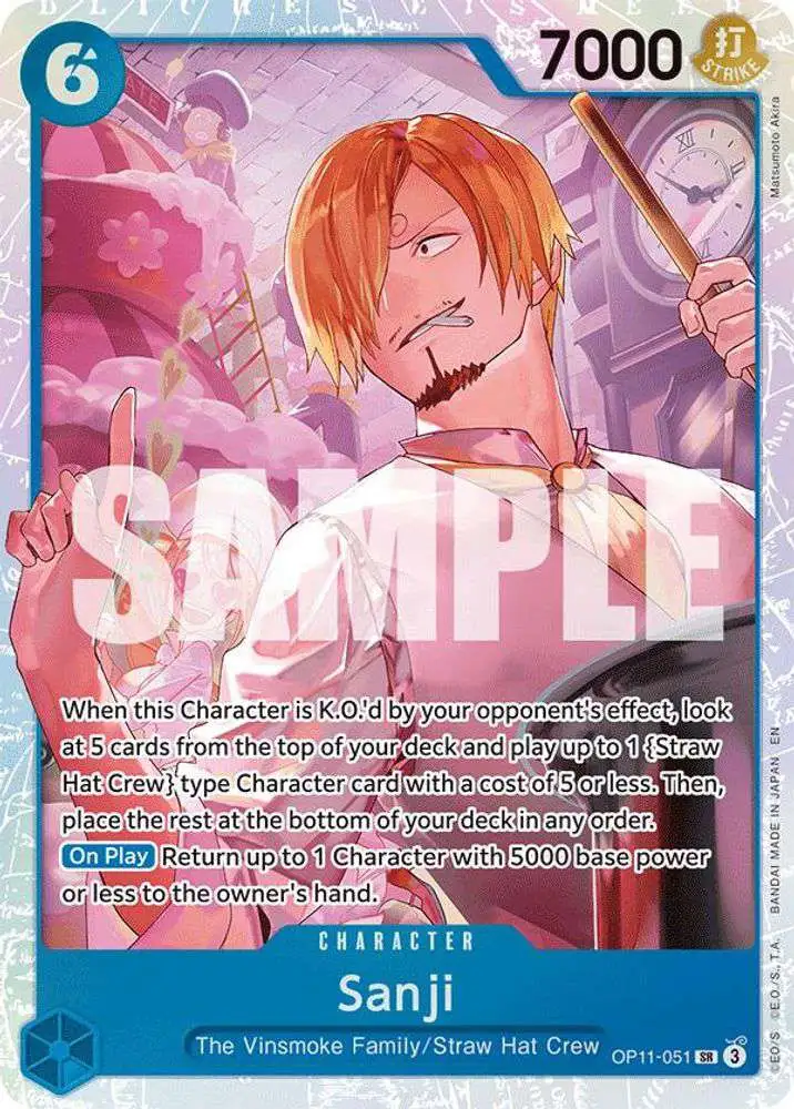 One Piece Trading Card Game A Fist of Divine Speed Super Rare Sanji OP11-051