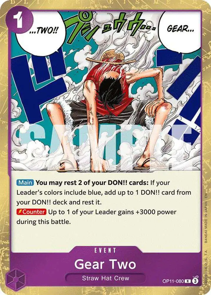 One Piece Trading Card Game A Fist of Divine Speed Rare Gear Two OP11-080