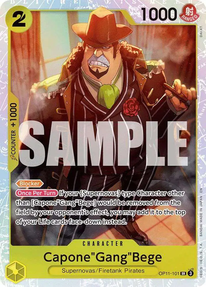 One Piece Trading Card Game A Fist of Divine Speed Super Rare CaponeGangBege OP11-101