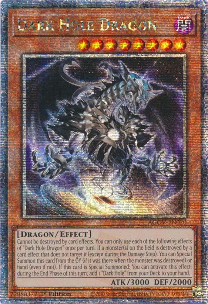 YuGiOh Trading Card Game Age of Overlord Quarter Century Secret Rare Dark Hole Dragon AGOV-EN020