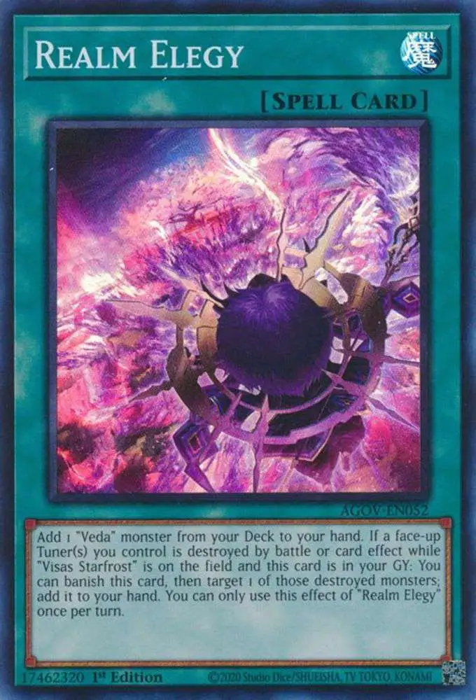 YuGiOh Trading Card Game Age of Overlord Super Rare Realm Elegy AGOV-EN052