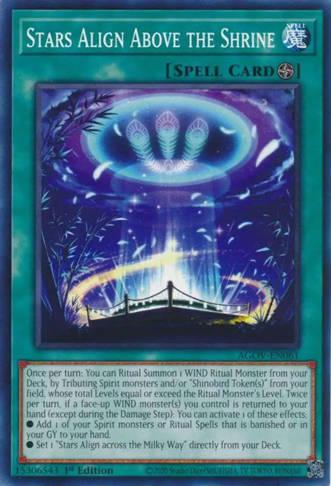 YuGiOh Trading Card Game Age of Overlord Common Stars Align Above the Shrine AGOV-EN061