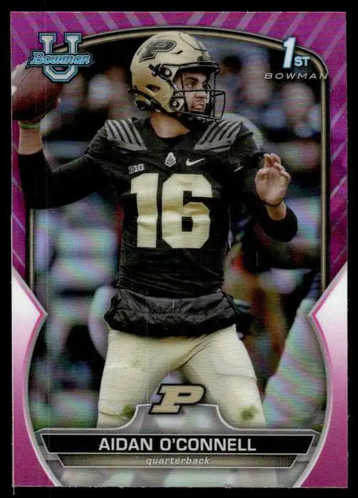 NFL Las Vegas Raiders 2022 Bowman University Chrome Pink Refractor Aidan O'Connell #60 [Rookie 1st Bowman]