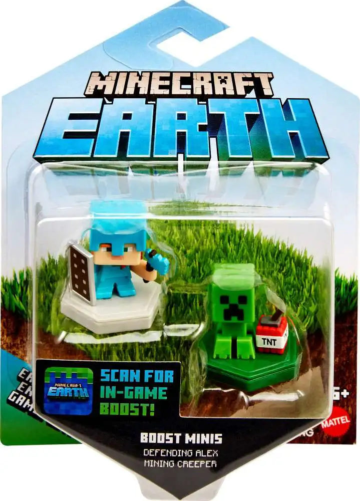 Minecraft Earth Boost Mini Figure 2-pack, NFC Chip Enabled for EARTH  Augmented Reality Game , 